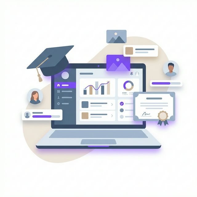 Education and EdTech LMS platform illustration