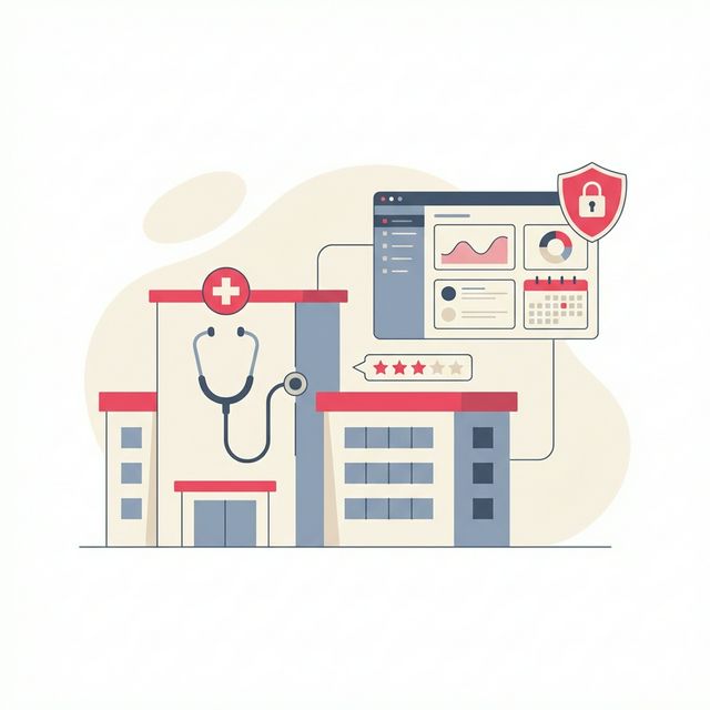 Healthcare digital marketing with HIPAA compliance illustration