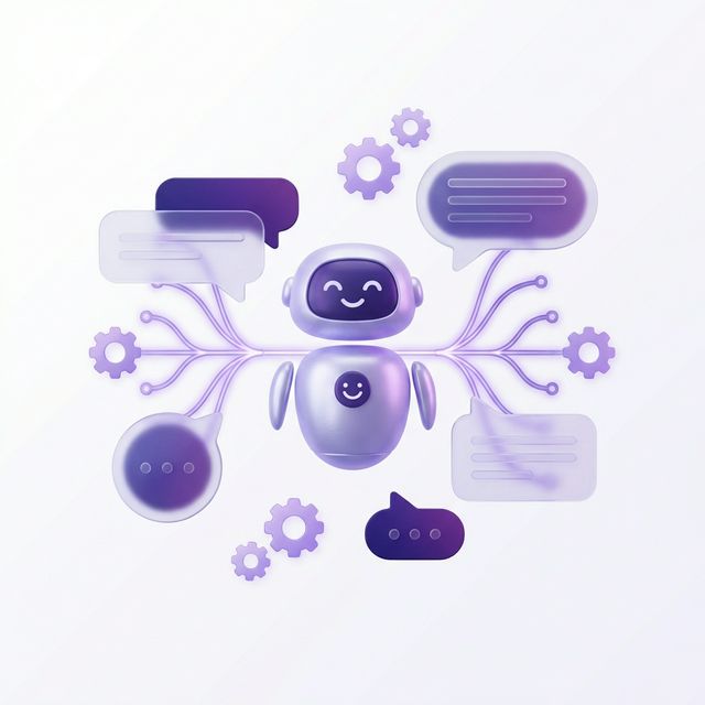 AI chatbot and automation illustration